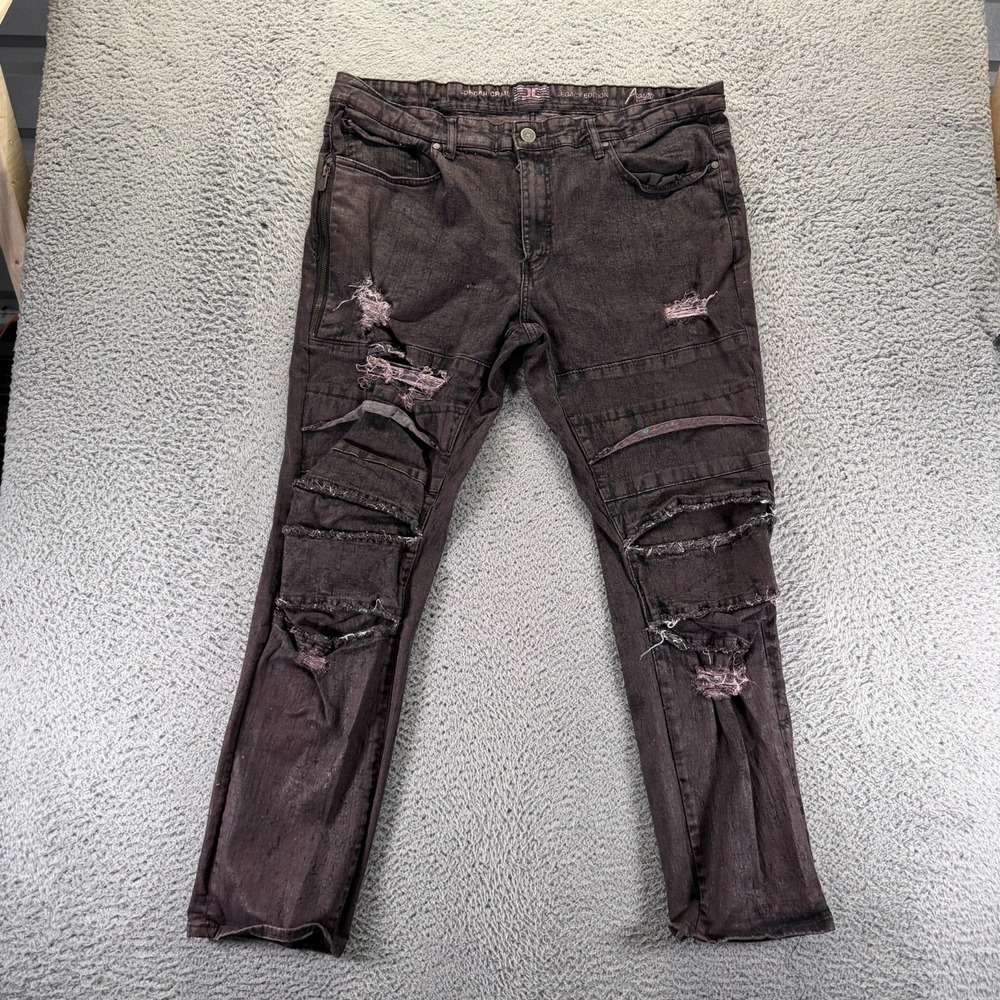 Jordan Craig Aaron‎ Jeans Men's 40x32 Brown Cotton Denim Straight Leg Distressed